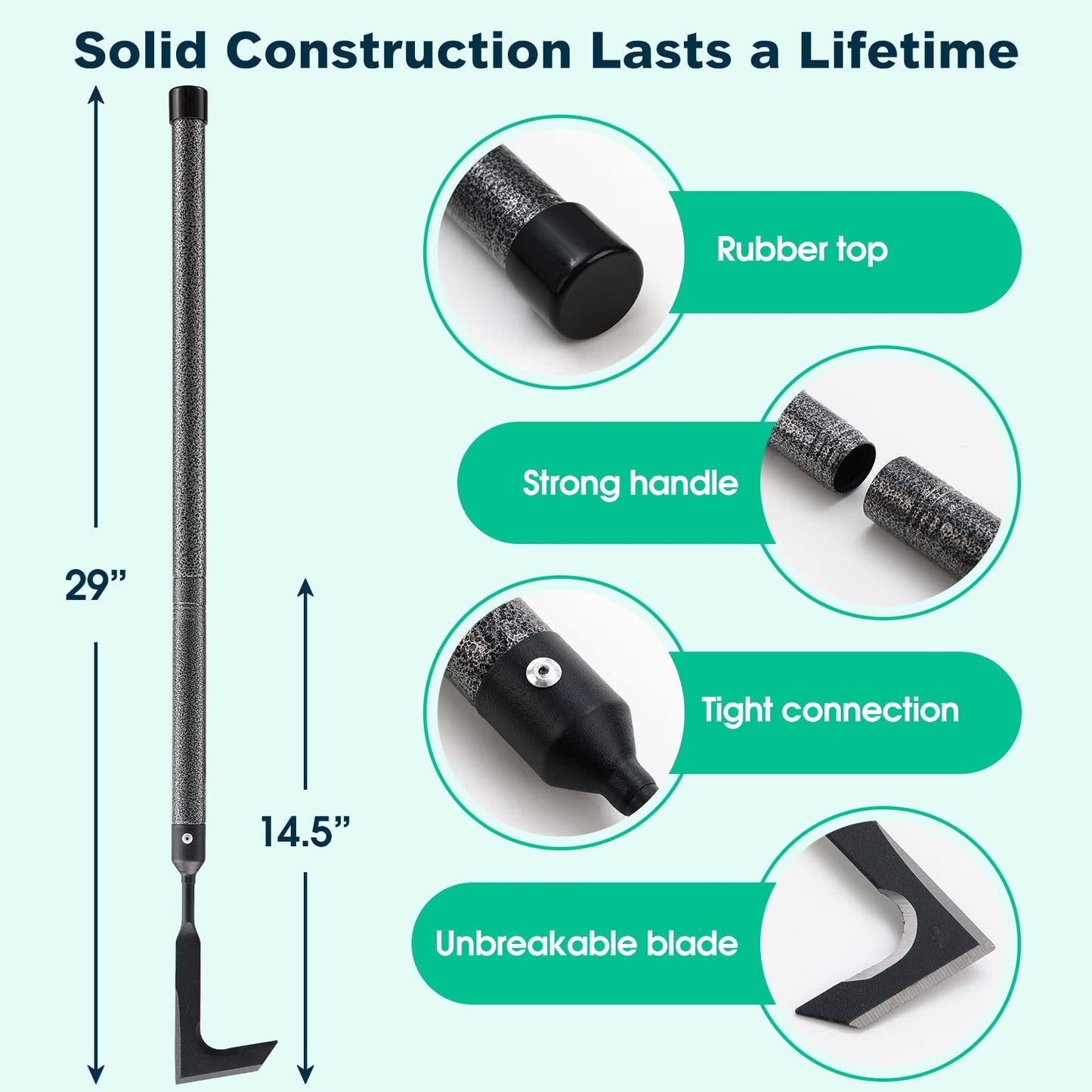 Crack Weeder,60 Inch Long Manual Crevice Weeding Tool Weed Puller for Sidewalk Paver Deck Boards Weed Removal, Heavy Duty Gardening Tool