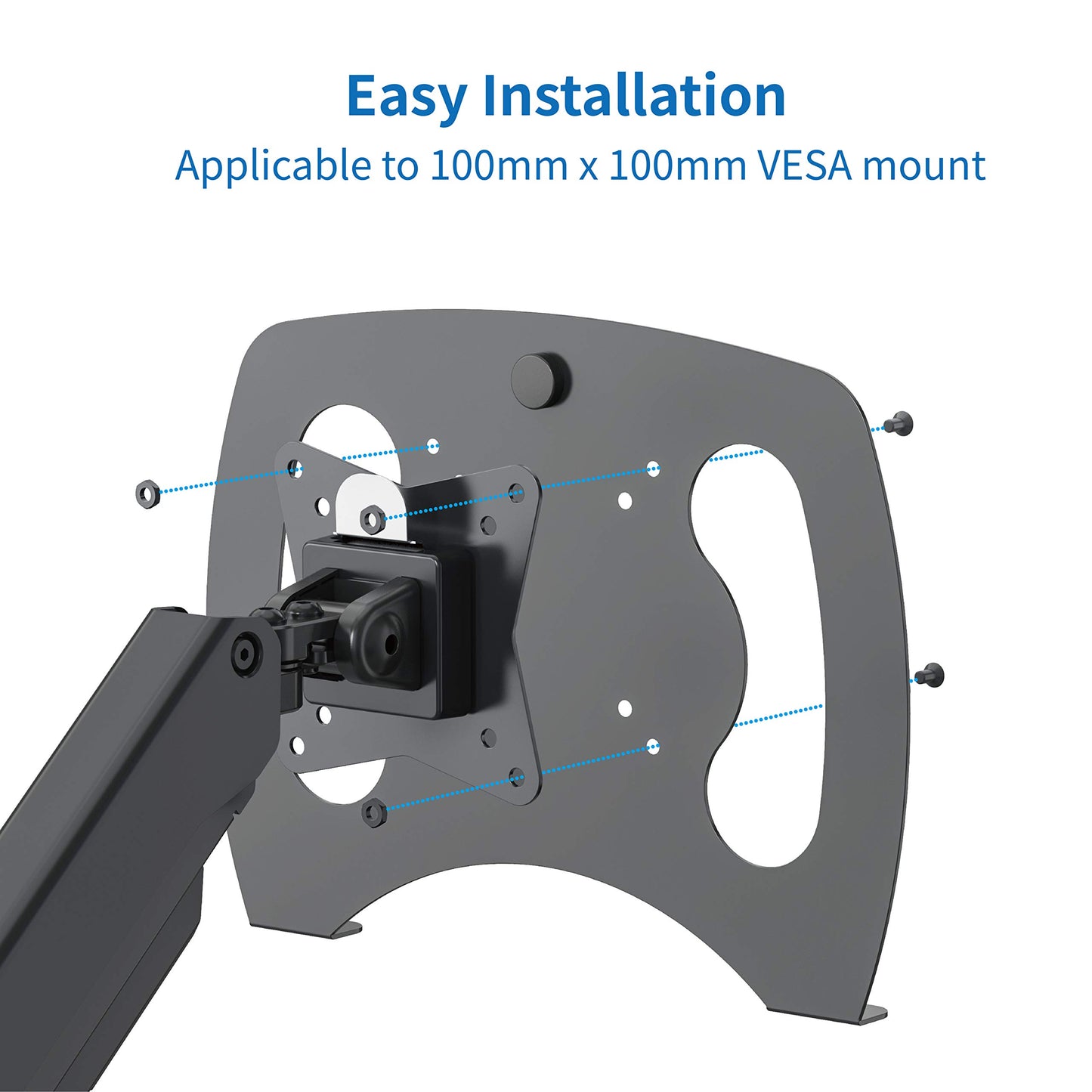 SHOPPINGALL Laptop Mount Tray for Monitor Arms and Stands | Holds 13 to 17 Laptops Notebook Arm Tray Laptop Holder Arm Plate Fits 75 x 75 and 100 x 100 VESA Mount Holes - SA-D15-Black