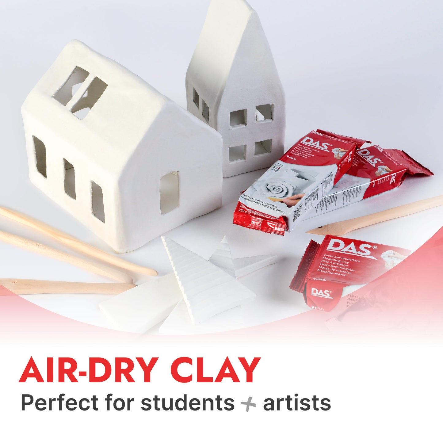 DAS Air Hardening Modeling Clay, 2.2-Pound Block, White (387500)