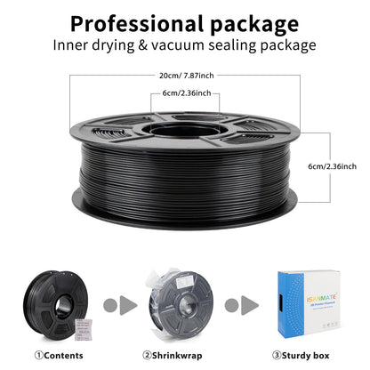 iSANMATE ASA Filament 1.75mm Black 1KG, UV & Weather Resistant 3D Printer Filament Perfect for Outdoor Functional Parts, Dimensional Accuracy +/- 0.02mm, 1kg Spool (2.2lbs)