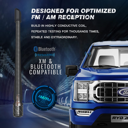 Rydonair Short Antenna Compatible with Ford F150 2009-2026 | 7 inches Rubber Antenna Replacement | Designed for Optimized FM/AM Reception