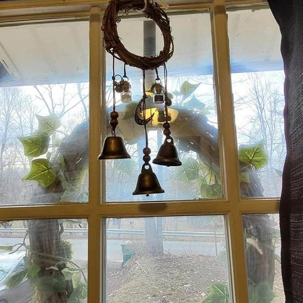 yuandan Handmade Witch, Wreath Witch Bells Door Hangers Hanging Witch Bells Handle Pendant Rattan for Home Door Decorationfor