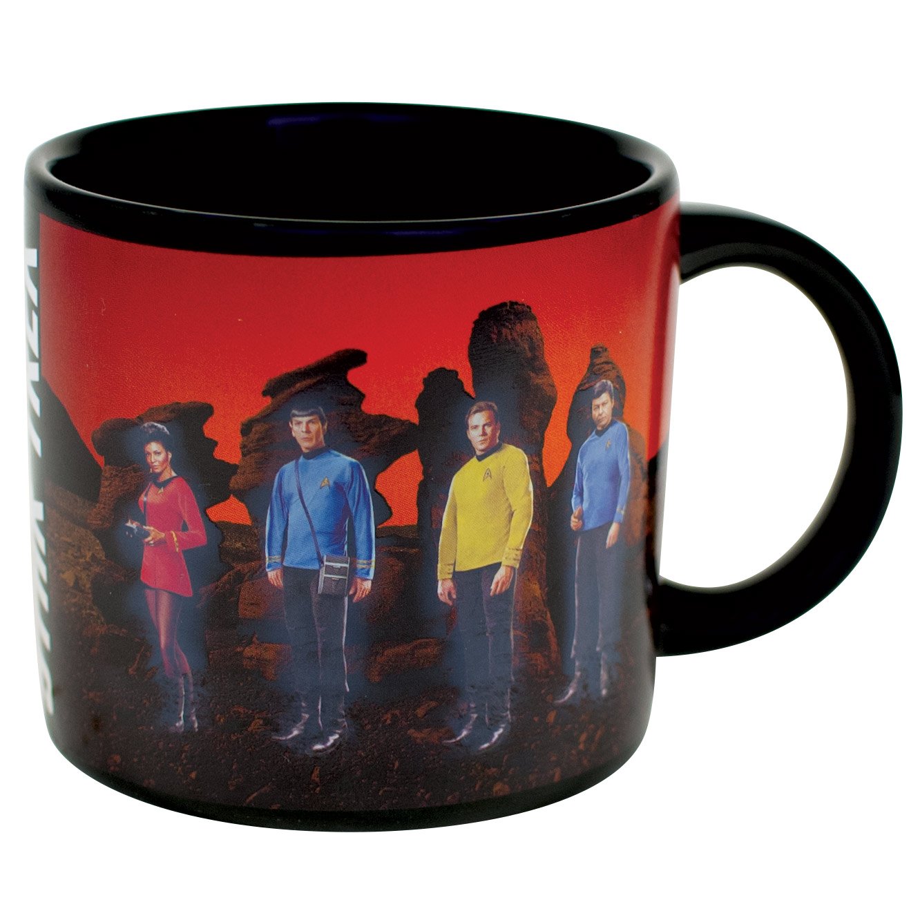 Star Trek Transporter Heat Changing Mug - Add Coffee or Tea and Kirk, Spock, McCoy and Uhura Appear on The Planet's Surface - Comes in a Fun Box
