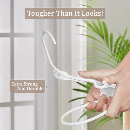 Utopia Home White Plastic Hangers 50 Pack - Clothes Hangers for Coat, Shirts,Trouser Suit - Space Saving Durable and Slim with Shoulder Grooves
