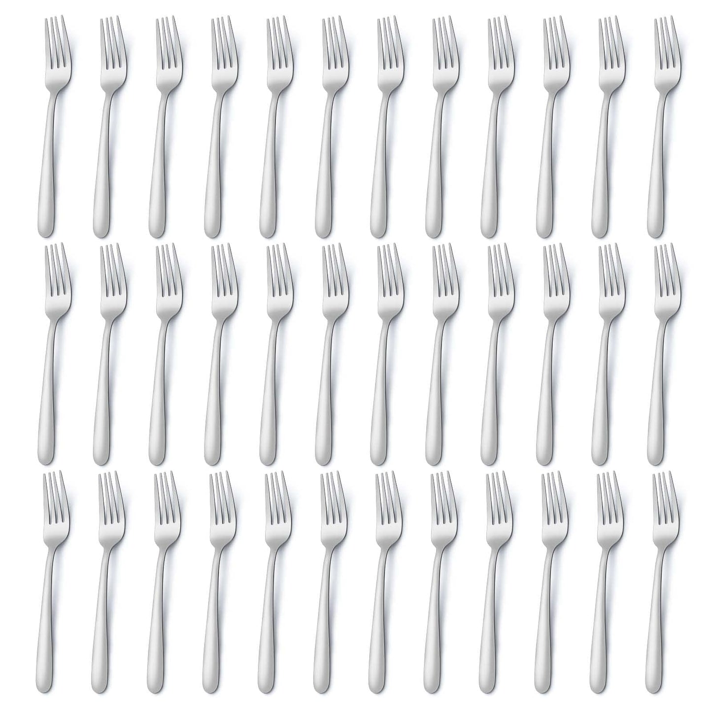 Pleafind 36-Pcs Dinner Forks Set, 8 Inch Forks Silverware, Stainless Steel Fork, Silverware Fork, Mirror Polished Fork Set, Small Forks for Home, Restaurant, Dishwasher Safe