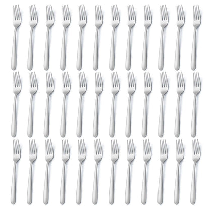 Pleafind 36-Pcs Dinner Forks Set, 8 Inch Forks Silverware, Stainless Steel Fork, Silverware Fork, Mirror Polished Fork Set, Small Forks for Home, Restaurant, Dishwasher Safe
