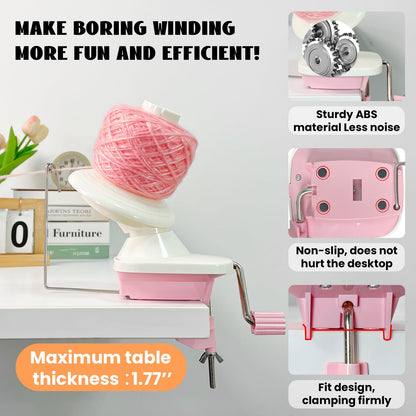 Yarn Winder,Yarn Ball Winder,Efficiently Make Neat Yarn Cake,Easy-to-Install Sturdy ABS Yarn Winder for Crocheting with Lower Noise,The Helper for Knitting Enthusiast.
