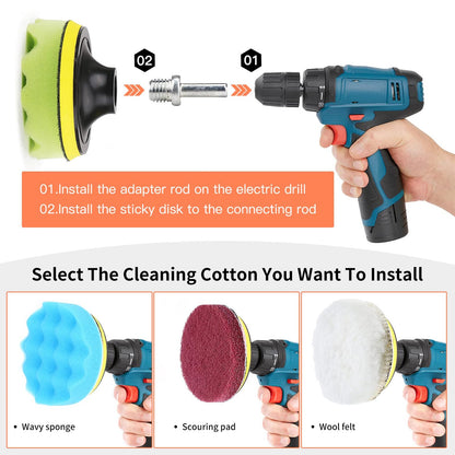 TOWBRUS 32 Pack Drill Brush Attachments for Cleaning, Crevice Cleaning Brush for Home, Bathroom, Car, Kitchen, Tight Corners, Stubborn Stains, Efficient Grime Removal, Ideal for Hard-to-Reach Areas