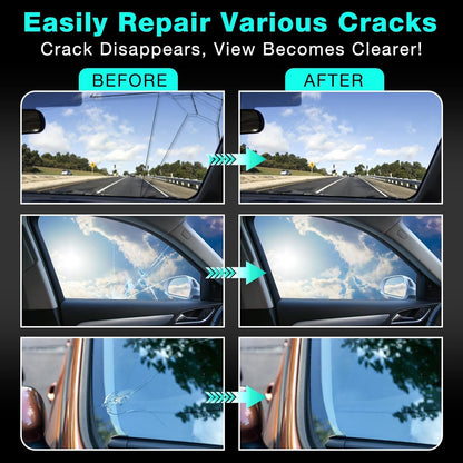 2026 Upgrade, Windshield Crack Repair Kit，Windshield Repair Kit, Premium Quick Fix Windshield & Glass Repair Tools for Chips and Cracks(2PCS)