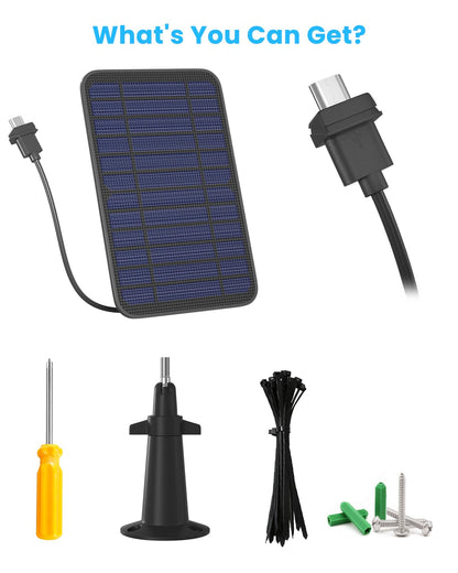 5W Solar Panel Charger Compatible with Blink Outdoor/Outdoor(3rd Gen)/XT XT2 Camera, Solar Panel for Blink Camera, 13.1ft Charging Cable & Rubber Plug, IP65 Weatherproof with Secure Wall Mount, 1 Pack