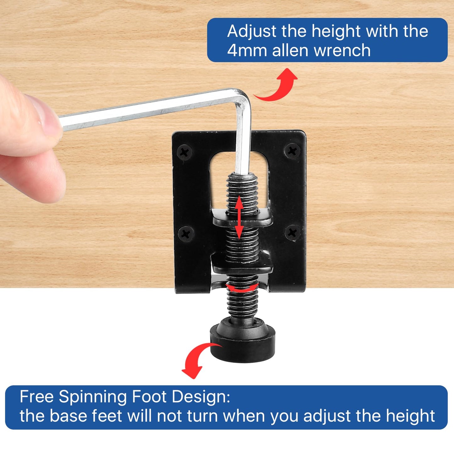 Supkiir 8 Pack Adjustable Leveling Feet, Heavy Duty Furniture Levelers, Black Adjustable Load Levelers Foot Table Leg Leveling Legs for Cabinet Chair Workbench Shelving Units Wardrobe