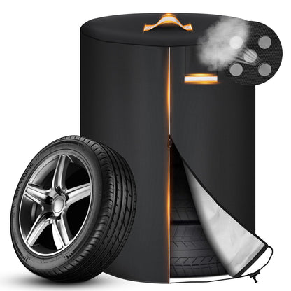 Tire Covers for Storage, Upgrade Tire Storage Bag with Reflective Stripe, Winter Tire Cover Waterproof Dust-Proof Outdoor Indoor with Zipper, Concealed Air Vent, Fit 30 Inch Tires in Diameter
