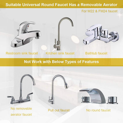 Sink Faucet Hose Sprayer Attachment with 5 Adapters - Dual Function Handheld Bidet - for Feminine Hygiene, Baby Diaper Cleaning & Pet Bathing