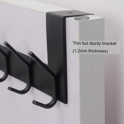 WEBI Over The Door Hook Door Hanger:Over The Door Towel Rack with 6 Coat Hooks for Hanging,Door Coat Hanger Towel Hanger Over Door Coat Rack for Towels,Clothes,Back of Bathroom,Black