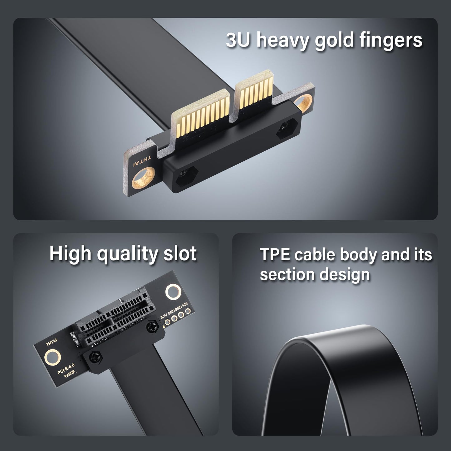 SinLoon PCIe 4.0 X1 Extension Cable 90 Degree PCI-E 1X Male to Female Riser Cable (30CM)