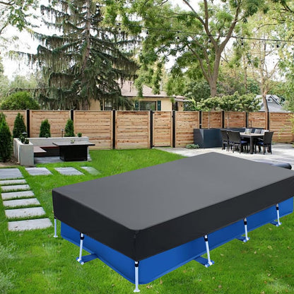 13x7 Ft Rectangular Above Ground Pool Cover with 2 Drawstring and 14 Velcro Strap Set Solar Heavy Duty for Metal Frame Outdoor Swimming Winter Safety (157 * 83inch)
