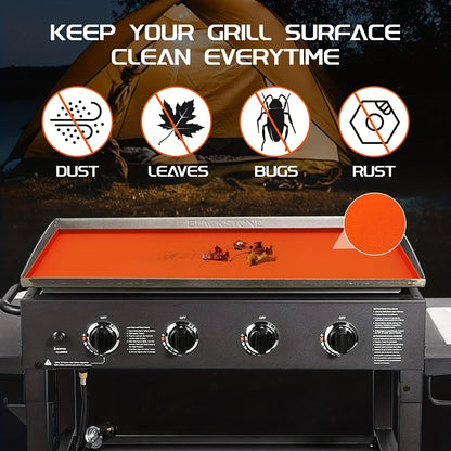 Silicone Griddle Mat for 36" Blackstone Gas Grill, Heavy Duty & Reusable Buddy Pad for Outdoor Barbecue, BBQ Tools Accessories Protective Cover (Orange, 36 Inches)