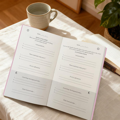 Daily Gratitude Journal, 5 Minute Journal for Women Manifestation, Reflection, Happiness, Positivity, Affirmation & Productivity, Undated Planner with Prompts, Bookmarks,100GMS Thickened Paper