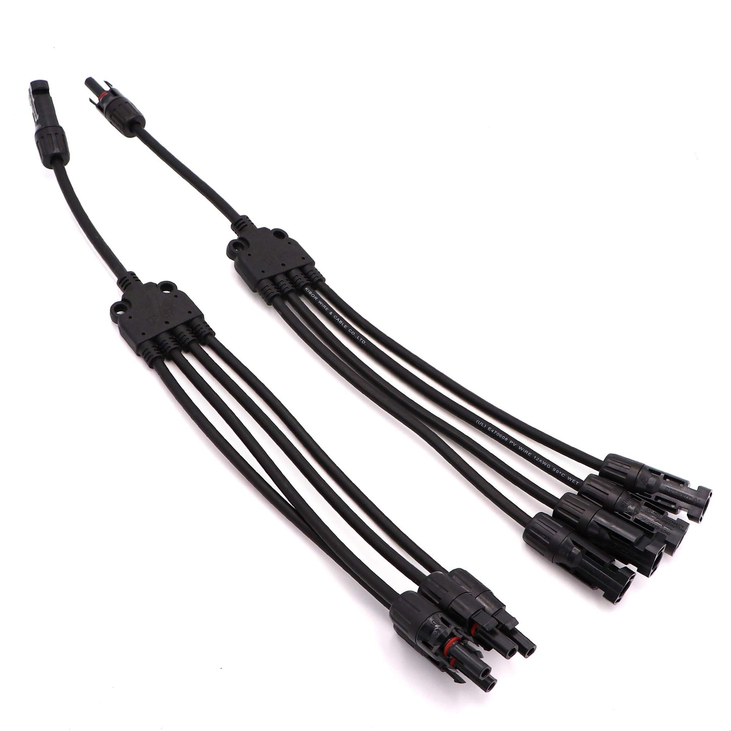 Ruikarhop MC4 Connectors Y Branch 1 to 4 Adapter Cable Wire Plug,MC4 Assembly Tool and 5 Pairs Male/Female Solar Panel Connectors