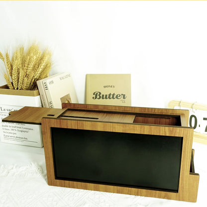 SHU MEI Multifunctional Wooden Suggestion Box with Chalkboard - Durable Donation/Tip/Voting/Storage Box for School, Office, Church, Community Center