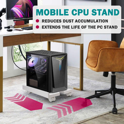 Seloom Adjustable Mobile CPU Stand, Heavy-Duty Desktop Stand with Rolling Caster Wheels, PC Riser Fits Most PC Gaming Desk Office