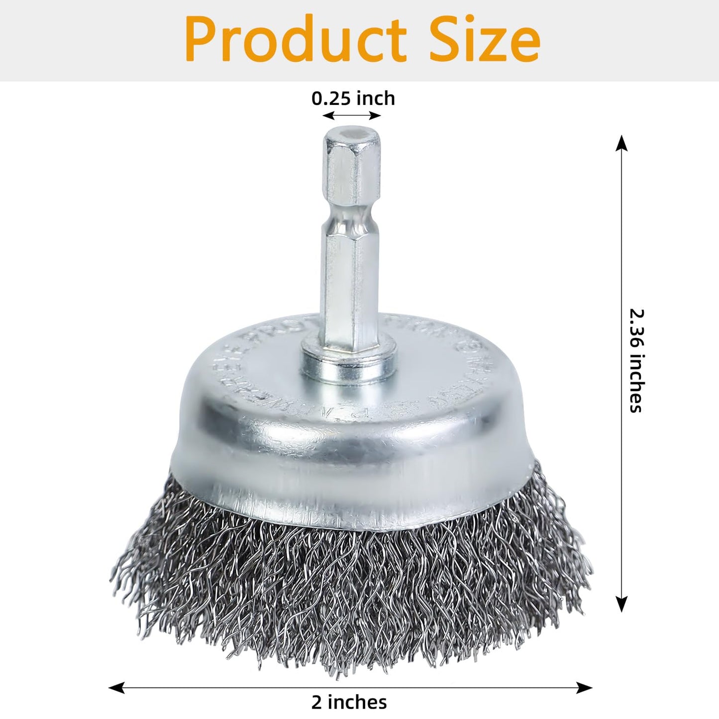 WUBOECE 10PCS Wire Cup Brush for Drill, High Carbon Steel Wire Drill Brush with 1/4" Hex Shank, Skilled in Handling Metal and Non-Metal Surfaces