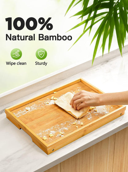 Pipishell Bamboo Bed Tray Table with Foldable Legs, Breakfast Tray for Sofa, Bed, Eating, Working, Used As Laptop Desk Snack Tray