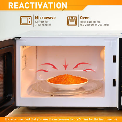 Yeather 2LBS Silica Gel Beads Easy to Reactivate, Large Capacity (Industry Standard 2-4 mm) - Moisture Indicating Desiccant Packs Ideal for 3D Printer, air Compressor, Filament Storage