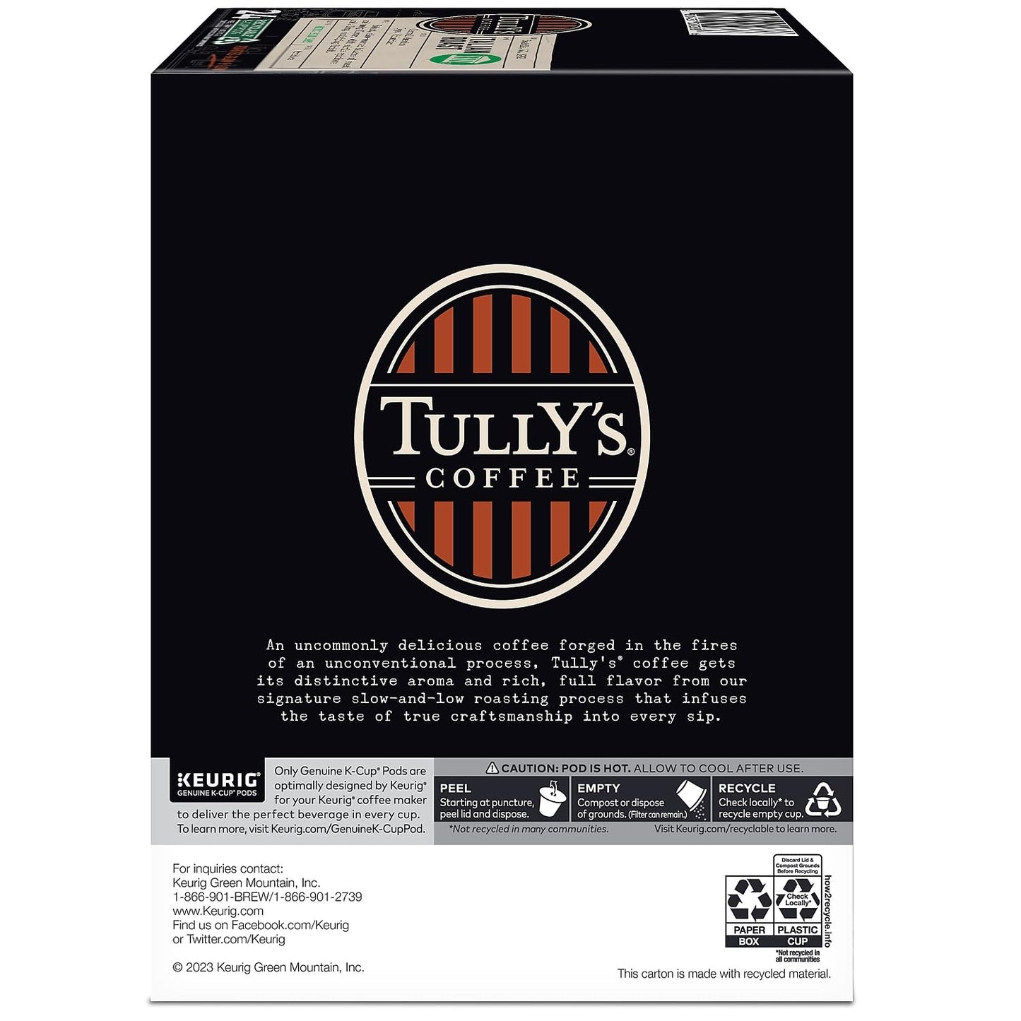 Tully's Certified Italian Roast Coffee K-Cup Pods for Keurig Coffee Makers, Box of 24