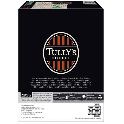 Tully's Certified Italian Roast Coffee K-Cup Pods for Keurig Coffee Makers, Box of 24