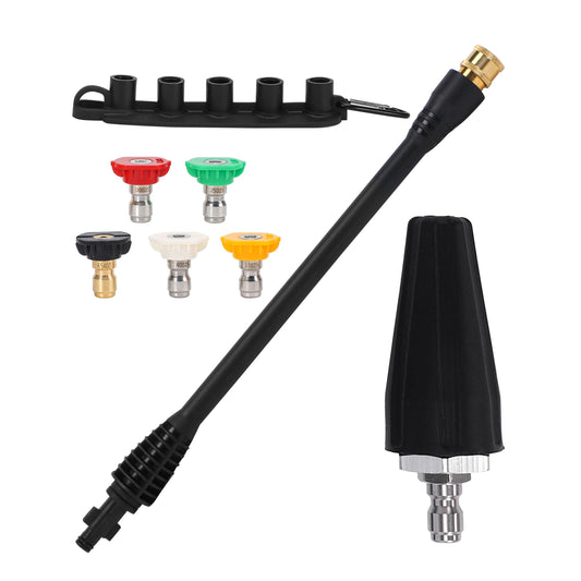 PWACCS Pressure Washer Gun Adapter Kit – Power Washer Gun Fittings with 1/4" Quick Connect Socket – 5 Spray Nozzles Include – Compatible with Ryobi, Powerclean, Portland and Husky