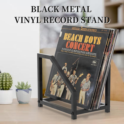 Vinyl Record Holder Display Stand Black Metal Tabletop Record Holder Vinyl Stand Storage Rack For Multiple Albums
