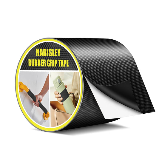 Rubber Grip Tape, Ultra Strong Waterproof Anti Slip Tape with Textured Adhesive for DIY Tools & Gadgets, Customizable for Enhanced Comfort & Safety (4In x 16.5Ft, Black)