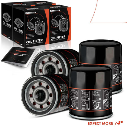 A-Premium 4-PC 10K Miles Protection Spin On Oil Filter Compatible with Ford & for Honda & Nissan & Hyundai & Subaru & Dodge & Mazda & Chrysler & Acura & Mitsubishi & Infiniti & Suzuki & Plymouth