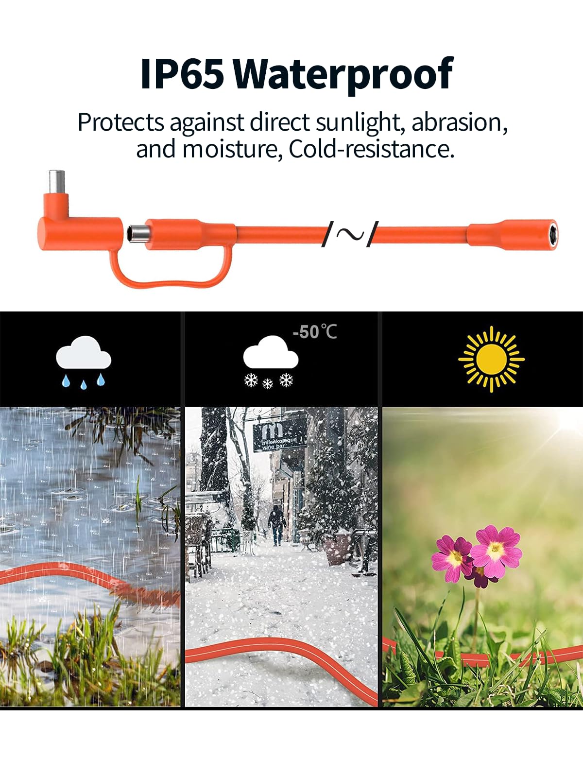 Tonton DC 8mm Extension Cable, DC7909 Solar Panel Cable with DC8020 Connector, 20Ft 6M 14AWG 8mm Male to Female Plug for BLUETTI, Aker, GZ Yeti, Jack Explorer Portable Power Station and Solar Panel