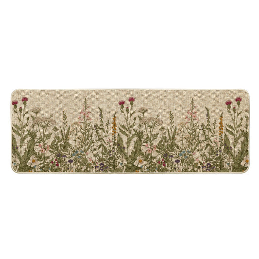 Artoid Mode Wildflower Spring Floral Doormat, Flowers Summer Home Decor Low-Profile Switch Rug Door Mat Floor Mat for Indoor Outdoor 17x47 Inch