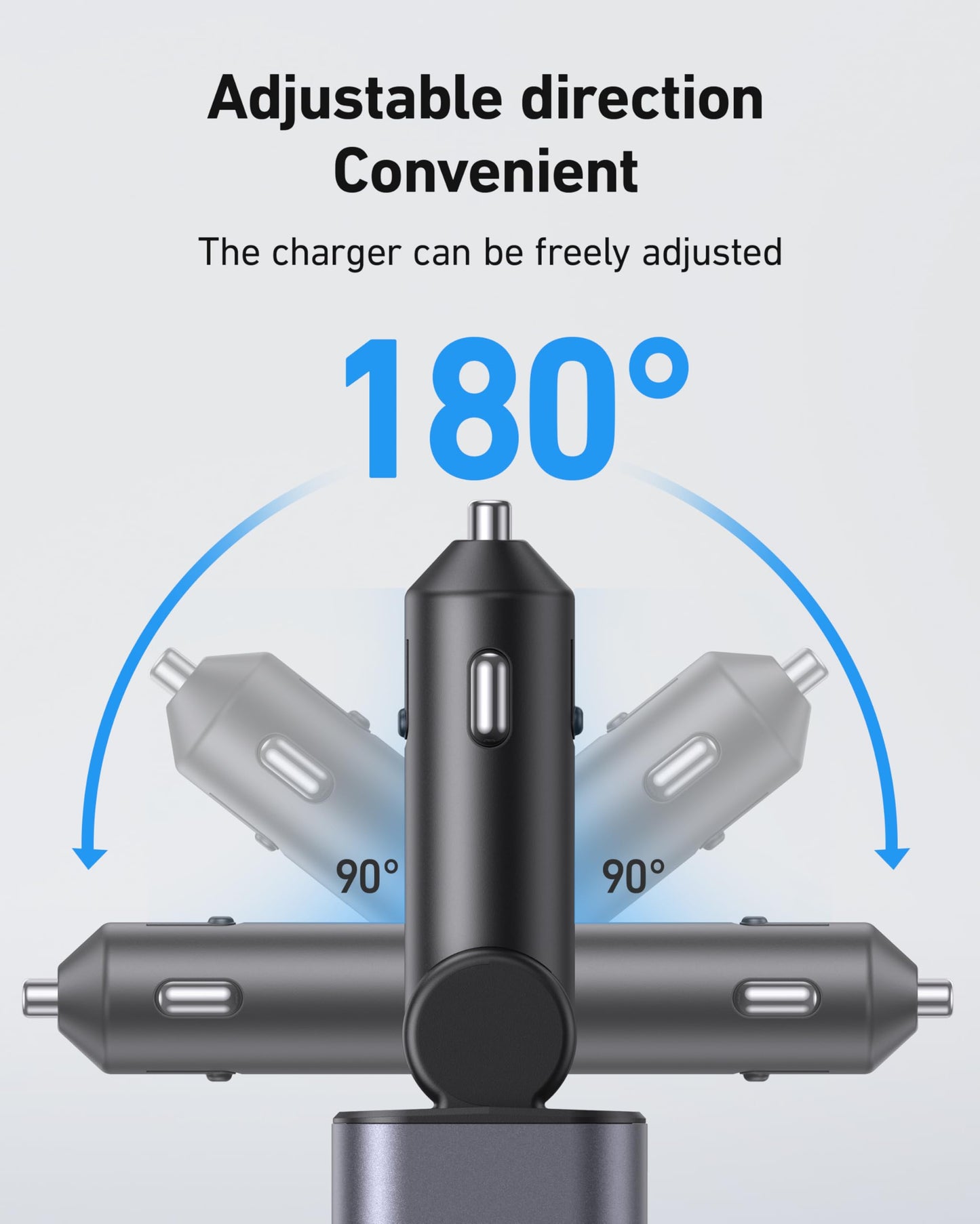 4 in 1 Retractable Car Charger, 4-in-1 Fast Car Phone Charger with 2 Retractable Cables 2.5FT and 2 USB Ports Compatible with i Phone 15/14/13/12/11 Pro Max/XR/XS,Galaxy,Pixel,iPad/iPod