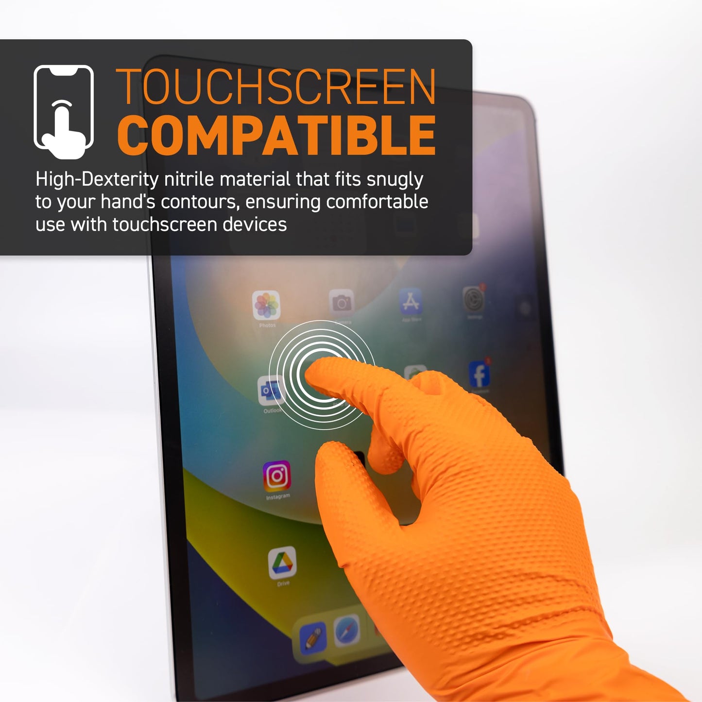 72HRS Industrial Grade Nitrile Gloves - Mechanic Gloves, 8 Mil Nitrile Gloves, Nitrile Gloves, Auto Mechanic Gloves, Rubber Mechanic Gloves, Disposable Gloves, Orange Shop Gloves (100 Pieces, Large)