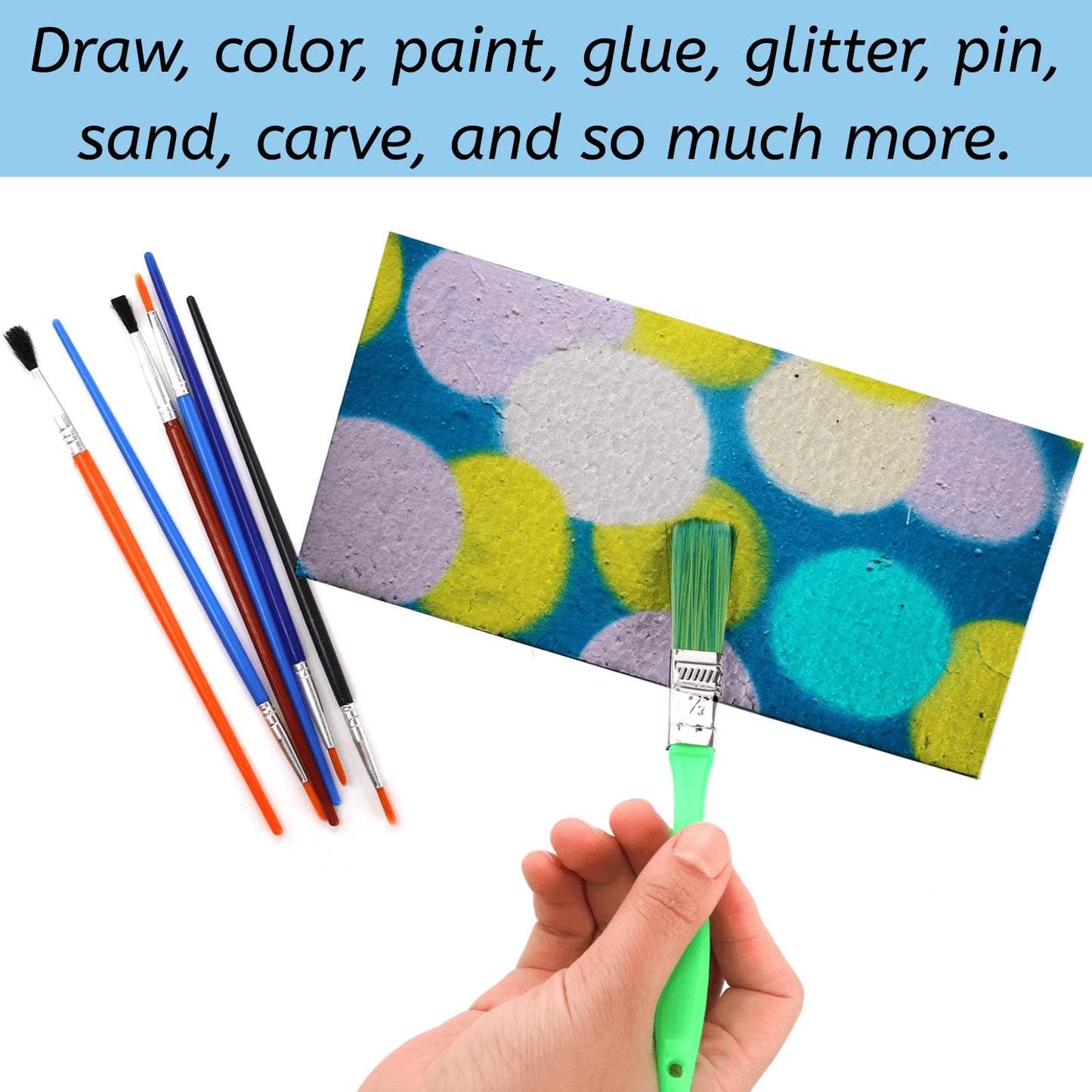 YOUEON 12 Pack Rectangle Styrofoam Blocks, 8 x 4 x 2 Inches Foam Blocks Craft Foam Block, Foam Bricks for Arts and Crafts, Modeling Centerieces, White