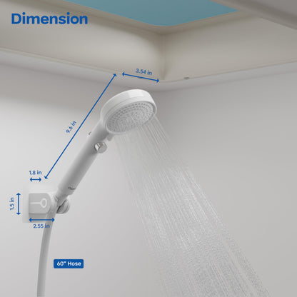 RV Shower Head with Hose and On/Off Button, High Pressure 5 Mode Shower Head Replacement, Easy Install, White –Upgrade for RV, Camper, Van, Travel Trailer, Motorhome, Boat and Tiny Home