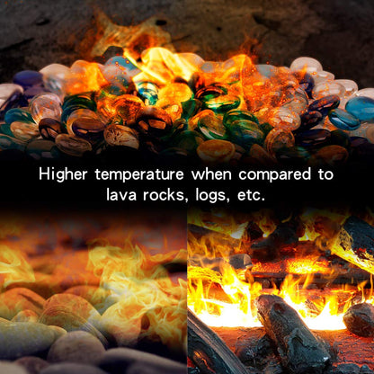Stanbroil 10-Pound Blended Fire Glass Beads - 1/2 inch Reflective Fire Glass Drops Blended Cobalt Blue,Crystal Ice,Caribbean Blue Luster for Indoor and Outdoor Gas Fire Pits and Fireplaces