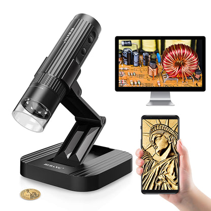 BEBANG WiFi Digital Microscope for Adults, 50X-1000X Wireless Phone Microscope with Adjustable Stand for Education Coins Electronics Repair