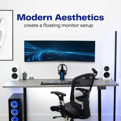 VIVO Full Motion Ultrawide Monitor Wall Mount, Fits Ultra-Wide Screens up to 49 inches and 44 lbs, Tilt and Swivel Arm, Black, MOUNT-VW01M