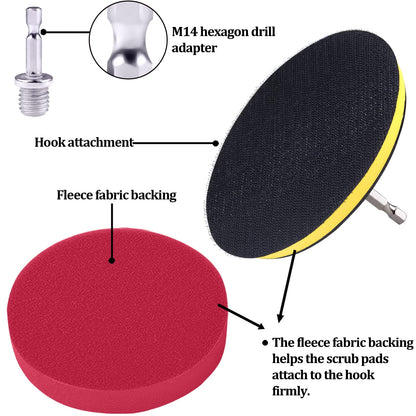 SIQUK 8 Pieces Car Polishing Kit - 5 Inch Buffing Pads, Car Foam Polishing Pads, Buffer Attachment With M14 Drill Adapter