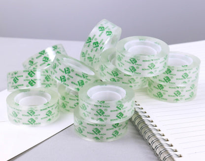BOMEI PACK 48 Rolls Crystal Clear Transparent Tape, Stationery Tape Refills Rolls for Dispenser, 3/4 in x 900 in,1 inch Core, Gift Wrapping Clear Tape Bulk for Office, School and Home