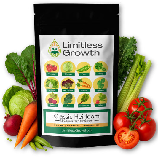 Classic Heirloom Vegetables | 12 Varieties of Heritage Vegetable Seeds for Canadian Home Gardens | Beginner Friendly | Grown in West Coast Canada | Limitless Growth
