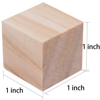 Tosnail 150 Pack 1 Inch Unfinished Wooden Cubes, Blank Wooden Blocks for Crafts Making