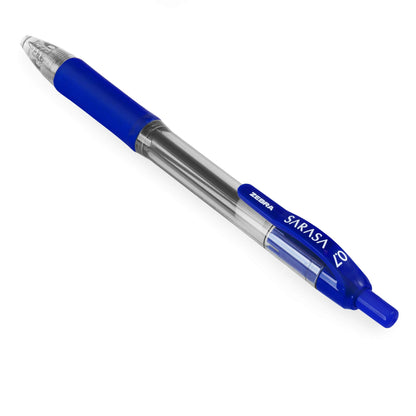 Zebra - Sarasa Retractable Gel Ink Rollerball - Fast Drying - 0.7mm - Blue - Pack of 14