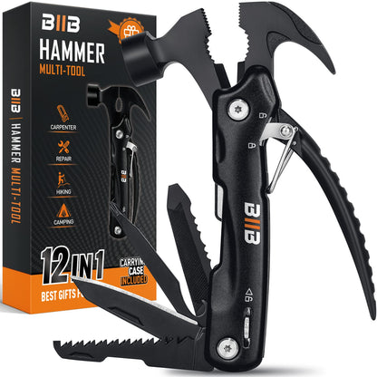 BIIB Gifts for Men, 12 in 1 Hammer Multitool Birthday Gifts for Men, Mens Gifts for Him Dad Husband Grandpa, Fathers Day Dad Gift from Daughter Wife, Camping Accessories Gear, Fathers Day Gift Ideas