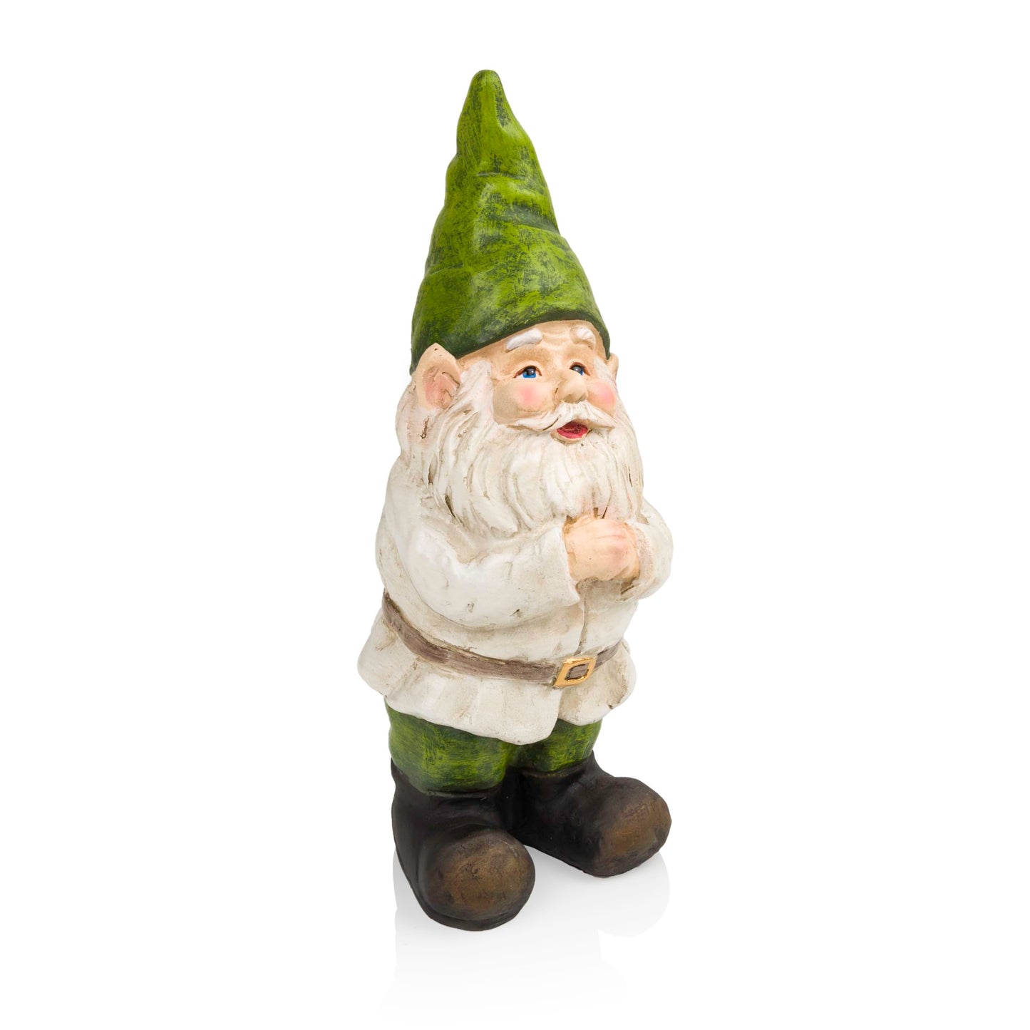 Alpine Corporation 12" Tall Outdoor Garden Gnome Folding Hands Yard Statue Decoration